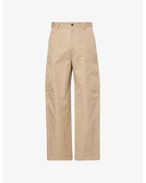 Givenchy Cargo Wide-Leg Cotton Trousers - Natural