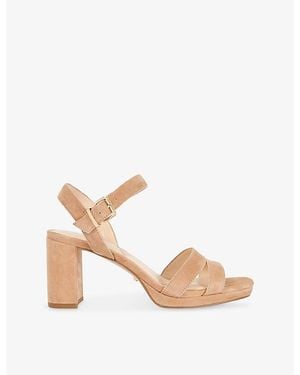 Dune Manifesting Suede Heeled Sandals - Pink