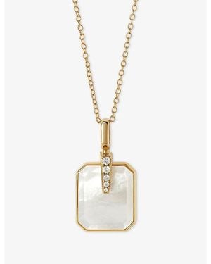 Astley Clarke Deco 18Ct, Mother-Of-Pearl, Onyx And Sapphire Spinner Pendant Necklace - Metallic