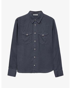 AllSaints Hanway Double-Pocket Woven Shirt - Blue