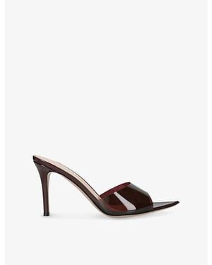 Gianvito Rossi Elle 85 Leather And Pvc Heeled Mules - Black
