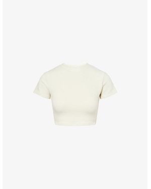 Gracejacob Round-Neck Short-Sleeves Jersey Cropped Top - White