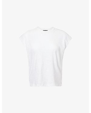 Theory Bind Boxy-Fit Cotton Top - White