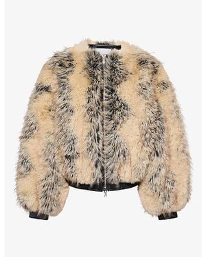 Frankie Shop Gina Faux-Fur Bomber Jacket - Natural