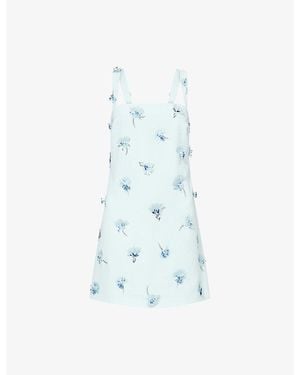 Jonathan Simkhai Ella Embellished Woven Mini Dress - Blue