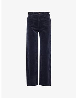PAIGE Anessa Corduroy Stretch-Cotton Blend Trousers - Blue