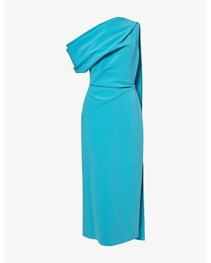 ROKSANDA Maite Draped Woven Maxi Dress - Blue