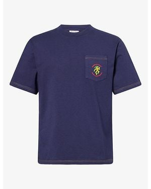 Nicholas Daley Sound Clash Graphic-Print Cotton T-Shirt - Blue