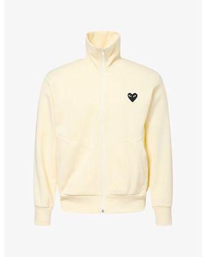 COMME DES GARÇONS PLAY Heart-Appliqué Jersey Track Jacket - Natural
