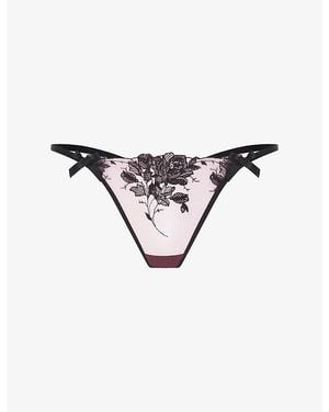 Agent Provocateur Elvie Floral Mesh Thong - Multicolor
