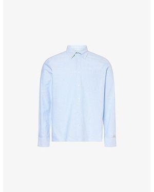 Percival Oxford Regular-Fit Cotton Shirt - Blue