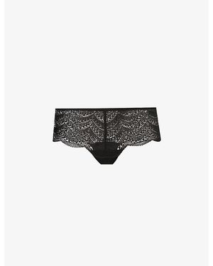 Simone Perele Karma Mid-Rise Stretch-Lace Briefs - Black