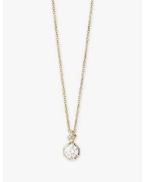 Astley Clarke Mini Cut Out Round 0.4Ct Diamond 14Ct Pendant Necklace - Metallic