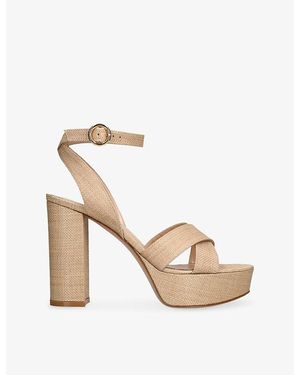 Gianvito Rossi Sabrina Heeled Woven Sandals - Metallic