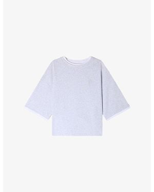 Sandro Branded Relaxed-Fit Cotton-Jersey T-Shirt - White