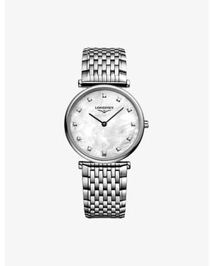 Longines La Grande Classique Mother-Of-Pearl Stainless-Steel And 0.081Ct Diamond Quartz Watch - Metallic