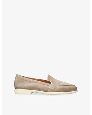 Santoni Malibu Suede Loafers - Natural