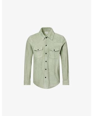 Paul Smith Classic Collar Suede Overshirt - Green