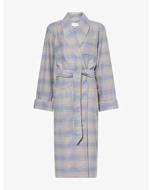Derek Rose Kelburn Cotton Robe - Gray