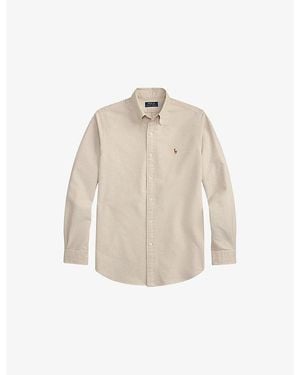 Polo Ralph Lauren Logo-Embroidered Custom-Fit Cotton Oxford Shirt - Natural