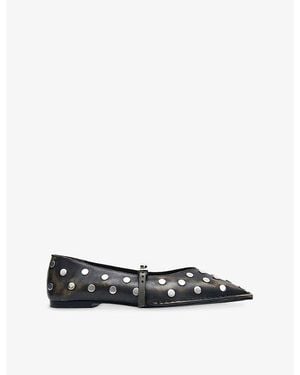 Alohas Sway Studded Leather Ballet Flats - Black