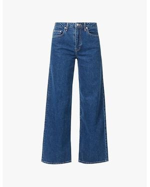 Jonathan Simkhai Jude High-Rise Wide Leg Organic-Cotton Blend Stretch-Denim Jeans - Blue