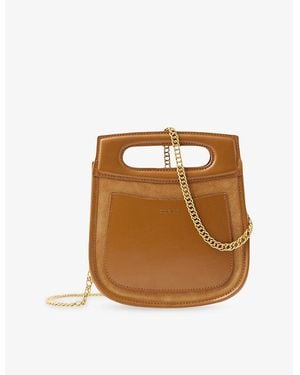 Soeur Cheri Mini Leather And Suede Cross-Body Bag - Brown