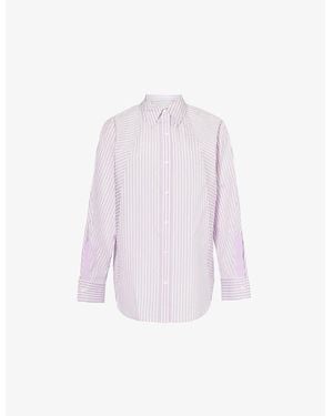 3.1 Phillip Lim Striped Oversized Cotton-Blend Shirt - Purple