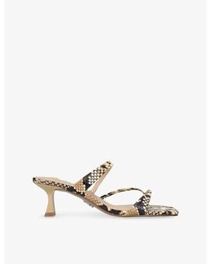 Steve Madden Ajay Printed Heeled Leather Sandals - Metallic