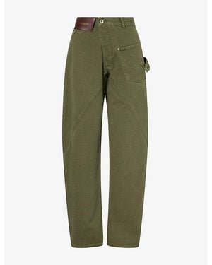 JW Anderson Twisted Workwear Cotton Denim Jeans - Green