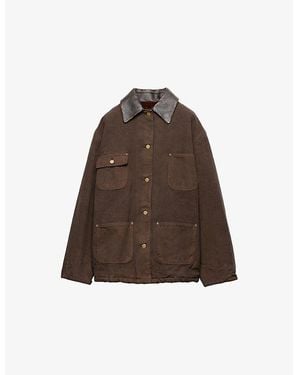 Prada Canvas Oversized Jacket - Brown