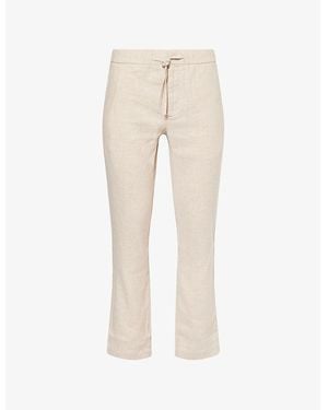 Frescobol Carioca Oscar Straight-Leg Cotton-Linen Chino Trousers - Natural
