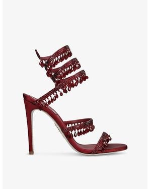 Rene Caovilla Chandelier 105 Crystal-Embellished Satin Heeled Courts - Multicolour