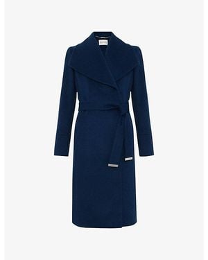 Phase Eight Nicci Belted Wool-Blend Coat - Blue