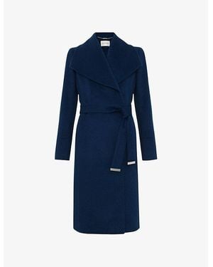 Phase Eight Nicci Belted Wool-Blend Coat - Blue