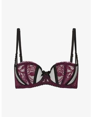Agent Provocateur Clarissa Floral Lace And Mesh Underwired Bra - Purple
