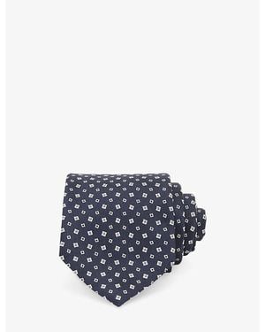 Reiss Dario Micro-Square Silk-Blend Tie - Blue