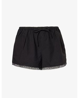 Dissh Rosin Lace-Trim Cotton-Blend Shorts - Black