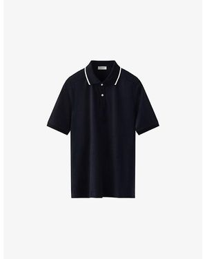 Eton Contrast-Trim Regular-Fit Cotton-Jersey Polo Shirt - Blue