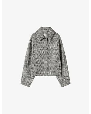 JOSEPH Geroux Crosshatch Wool-Blend Jacket - Gray