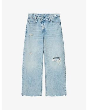 AllSaints Aki Cross-Over Wide-Leg Jeans - Blue