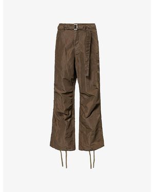 Sacai Treated Relaxed-Fit Nylon-Twill Trousers - Brown