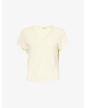 American Vintage Sonoma V-Neck Cotton T-Shirt - Natural