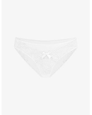 Agent Provocateur Nelle Embroidered Mesh Briefs - White
