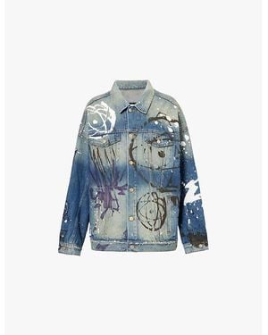 Marc Jacobs X Futura Painted Trucker Denim Jacket - Blue