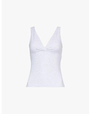 WE Are Tala Dayflex Support V-Neck Stretch Recycled-Nylon Top - White