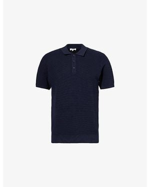 Arne Rib-Knit Cotton Polo Shirt - Blue