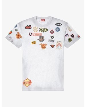 DIESEL Patch-Print Cotton T-Shirt - White