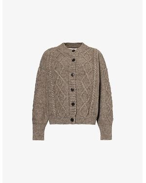 Skall Studio Agnete Cable-Knit Wool Cardigan - Brown
