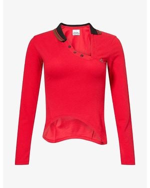 Vivienne Westwood Glory Asymmetric Cotton Polo Shirt - Red
